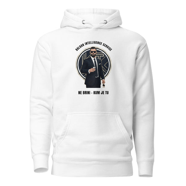 Hoodie Men - Kum in white, front view, NASHE Balkan hoodie