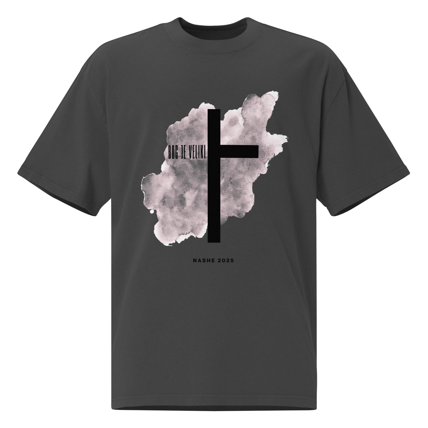 Unisex oversized faded t-shirt - God is great - NASHE