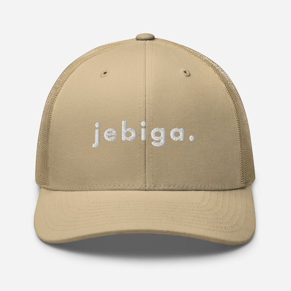 Trucker Cap Unisex - jebiga. in khaki, front view, NASHE Balkan cap
