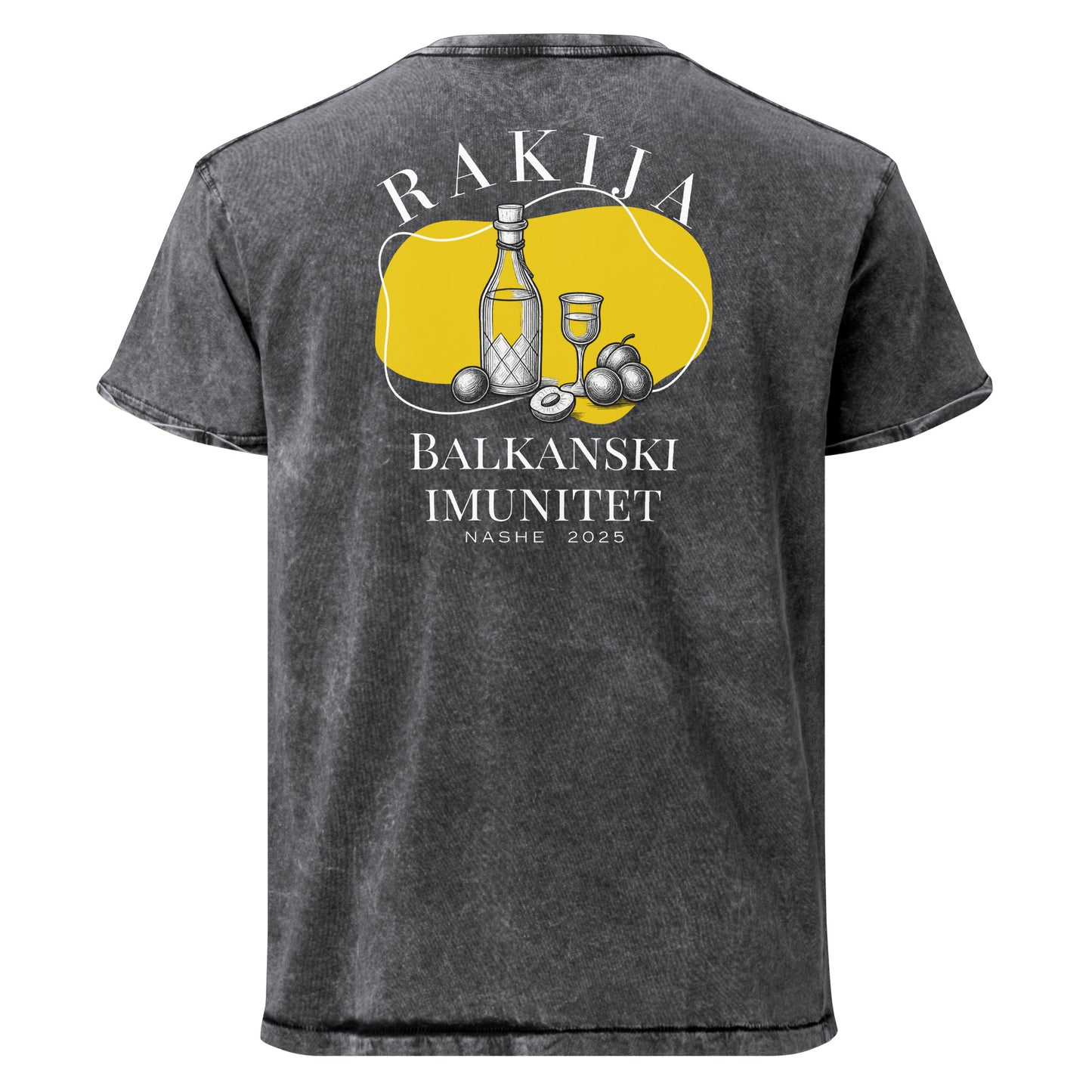 Denim T-Shirt Men - Rakija Balkanski Imunitet - NASHE