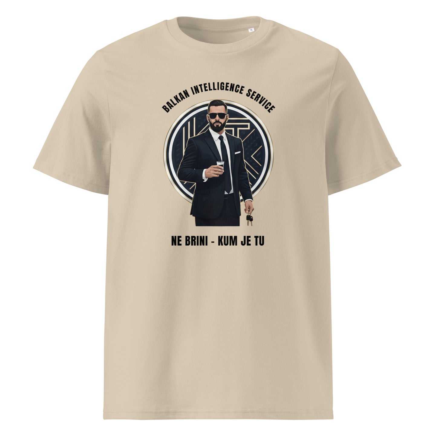T-Shirt Men - Kum in desert dust, front view, NASHE Balkan T-shirt