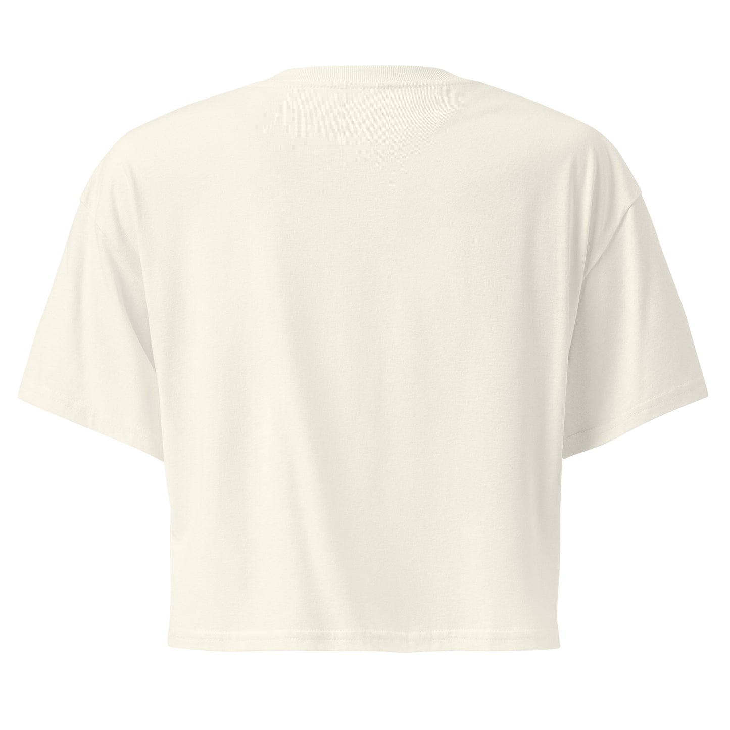 Women’s crop top - More, ti i ja in natural, back view, NASHE Balkan crop top
