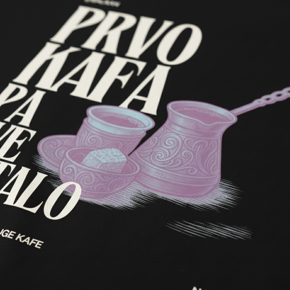 Women’s crop top T-Shirt - prvo kafa pa sve ostalo