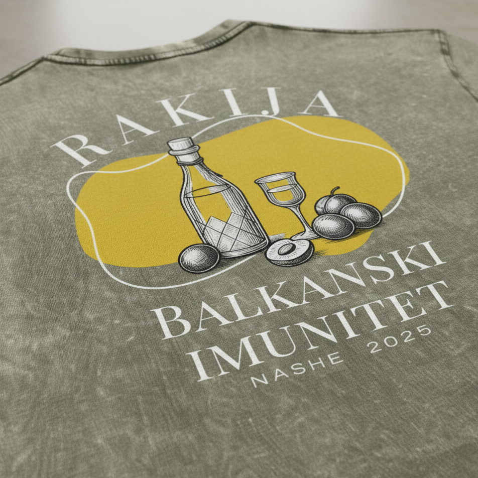 Denim T-Shirt Men - Rakija Balkanski Imunitet