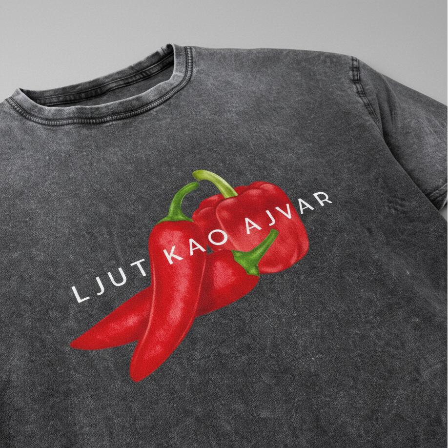 Denim T-Shirt Men - Ljut kao ajvar