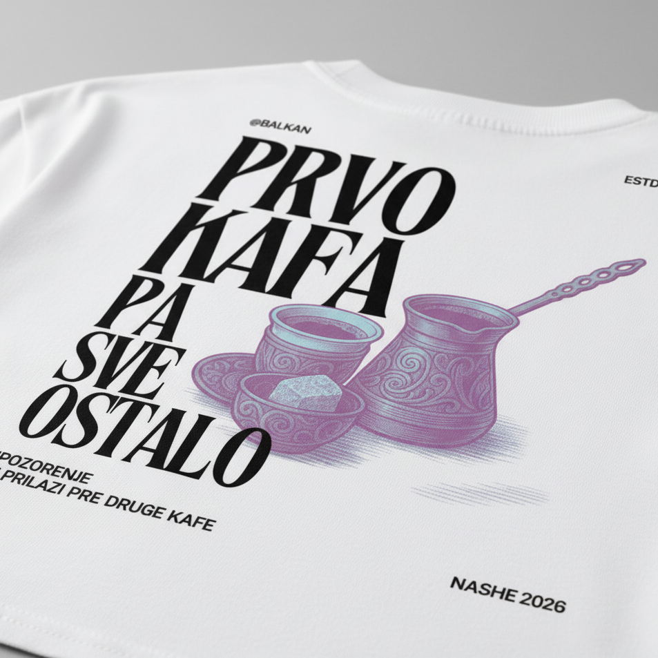 Women’s crop top T-Shirt - prvo kafa pa sve ostalo - NASHE