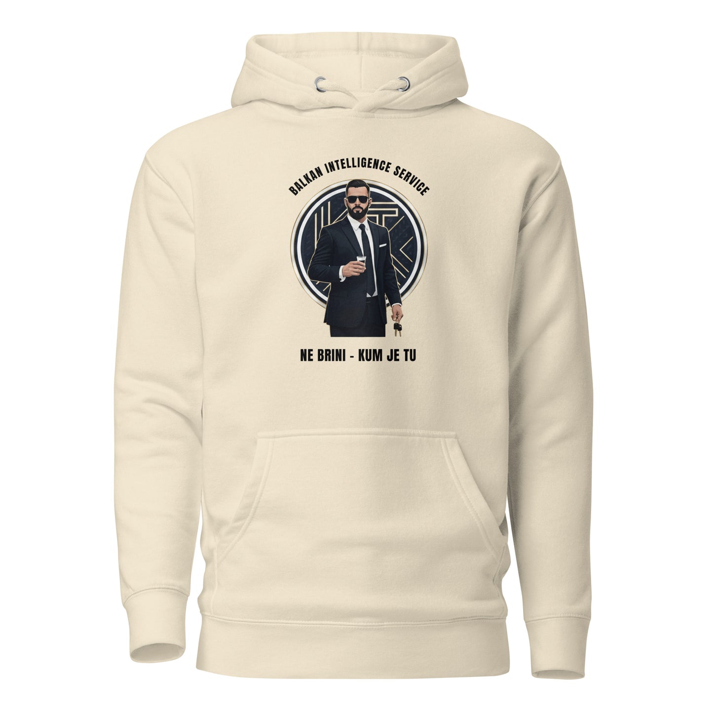 Hoodie Men - Kum in bone, front view, NASHE Balkan hoodie