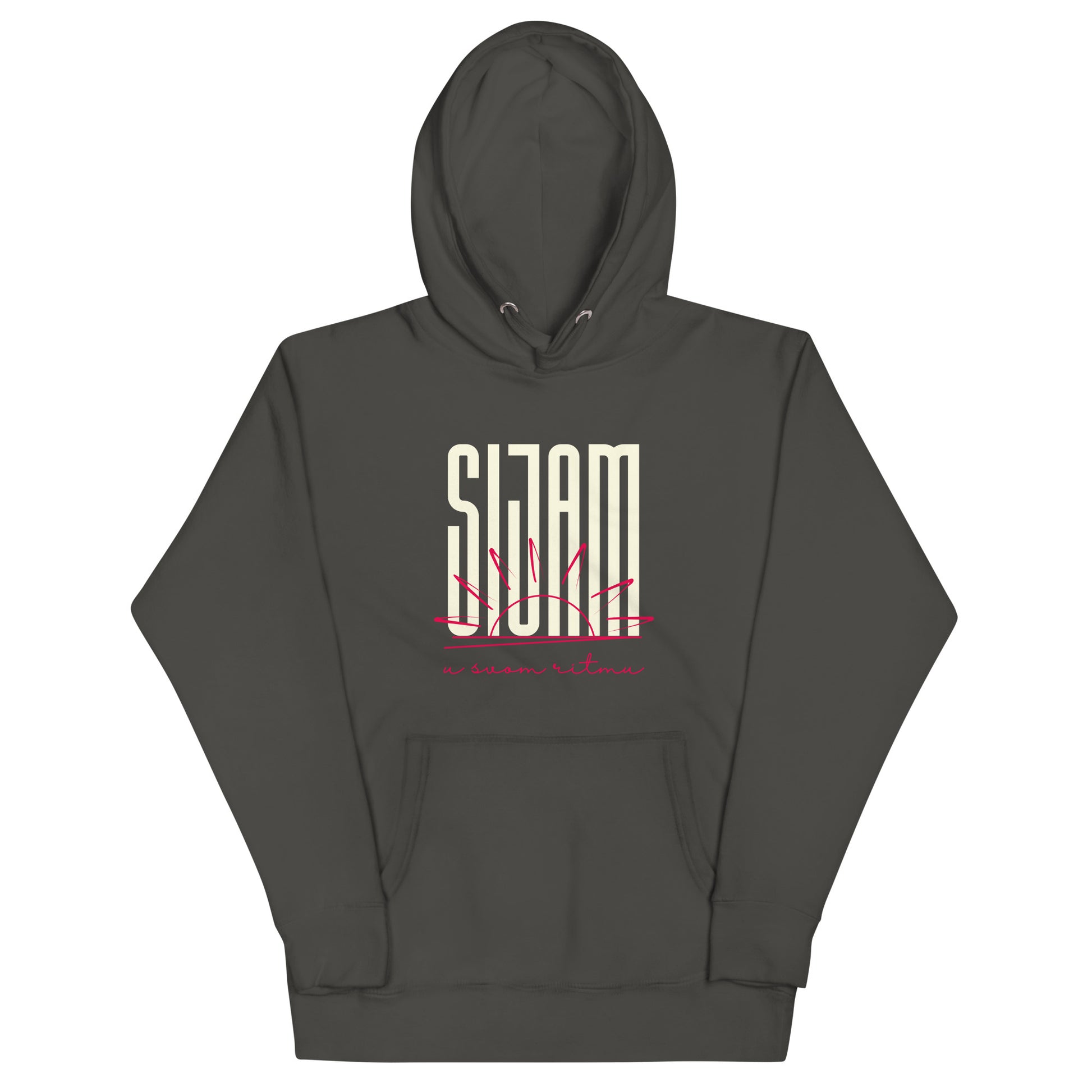 Hoodie Women - Sijam u svom ritmu in black, front view, NASHE Balkan hoodie