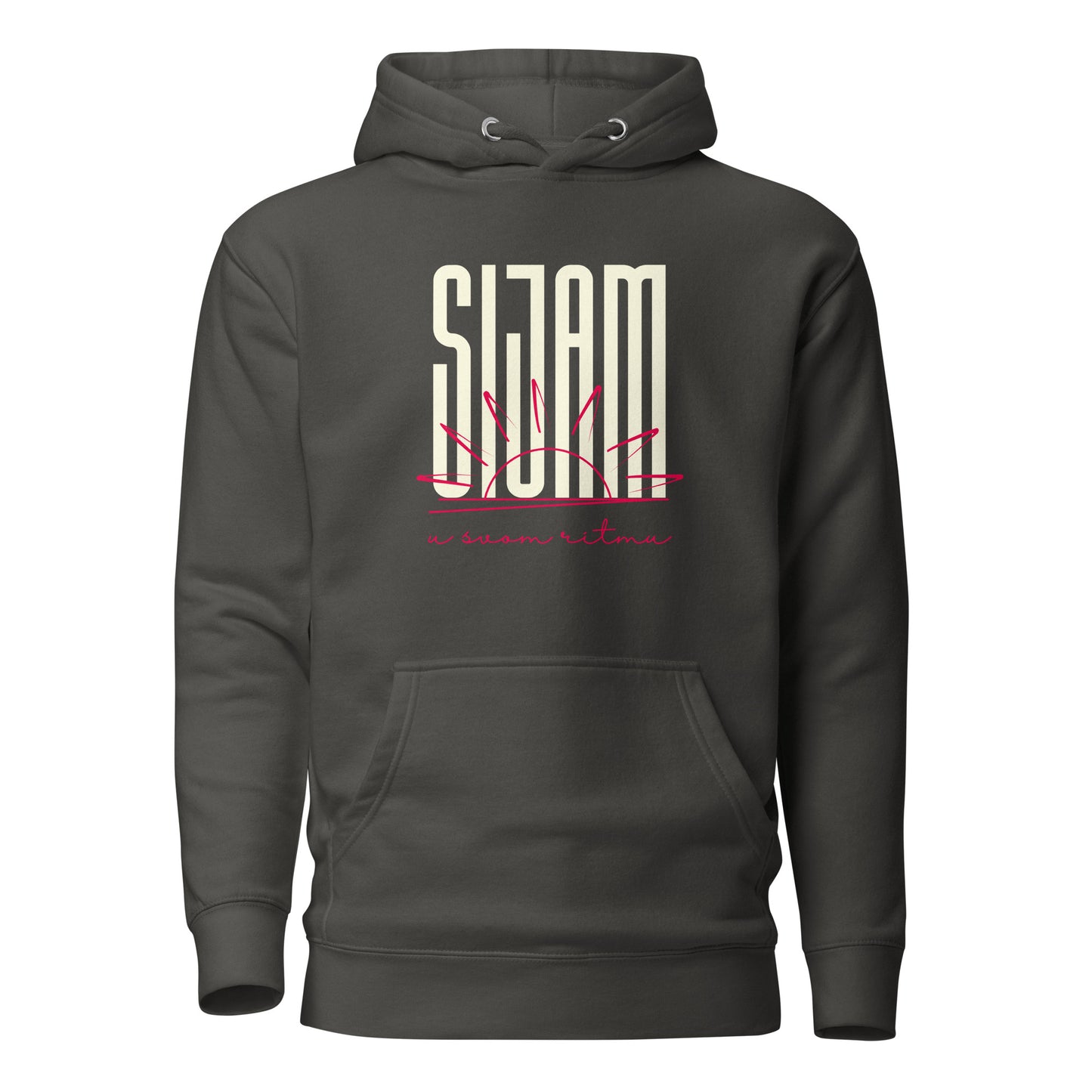 Hoodie Women - Sijam u svom ritmu in black, front view, NASHE Balkan hoodie