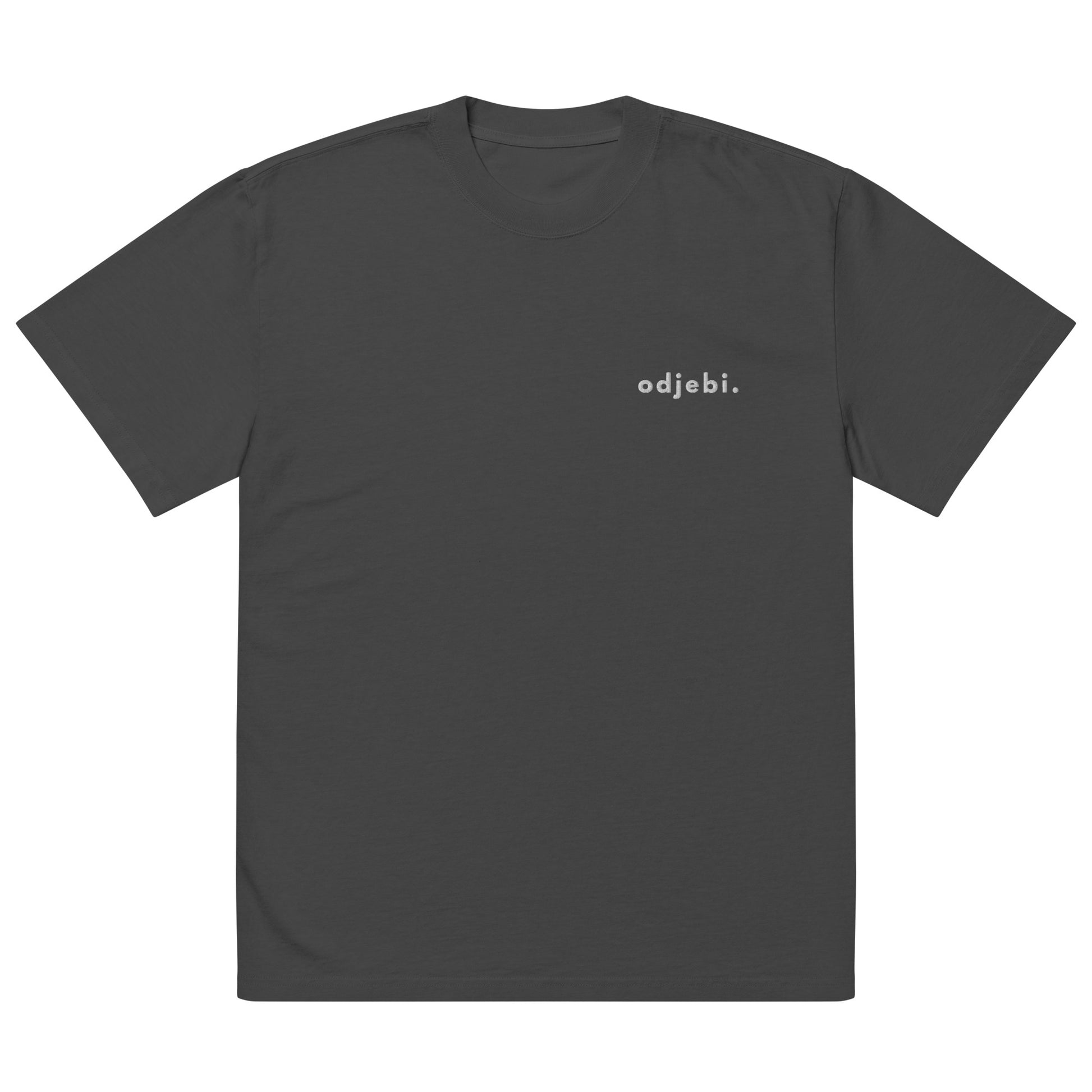 Oversized faded t-shirt - odjebi. in faded black, front view, NASHE Balkan T-shirt