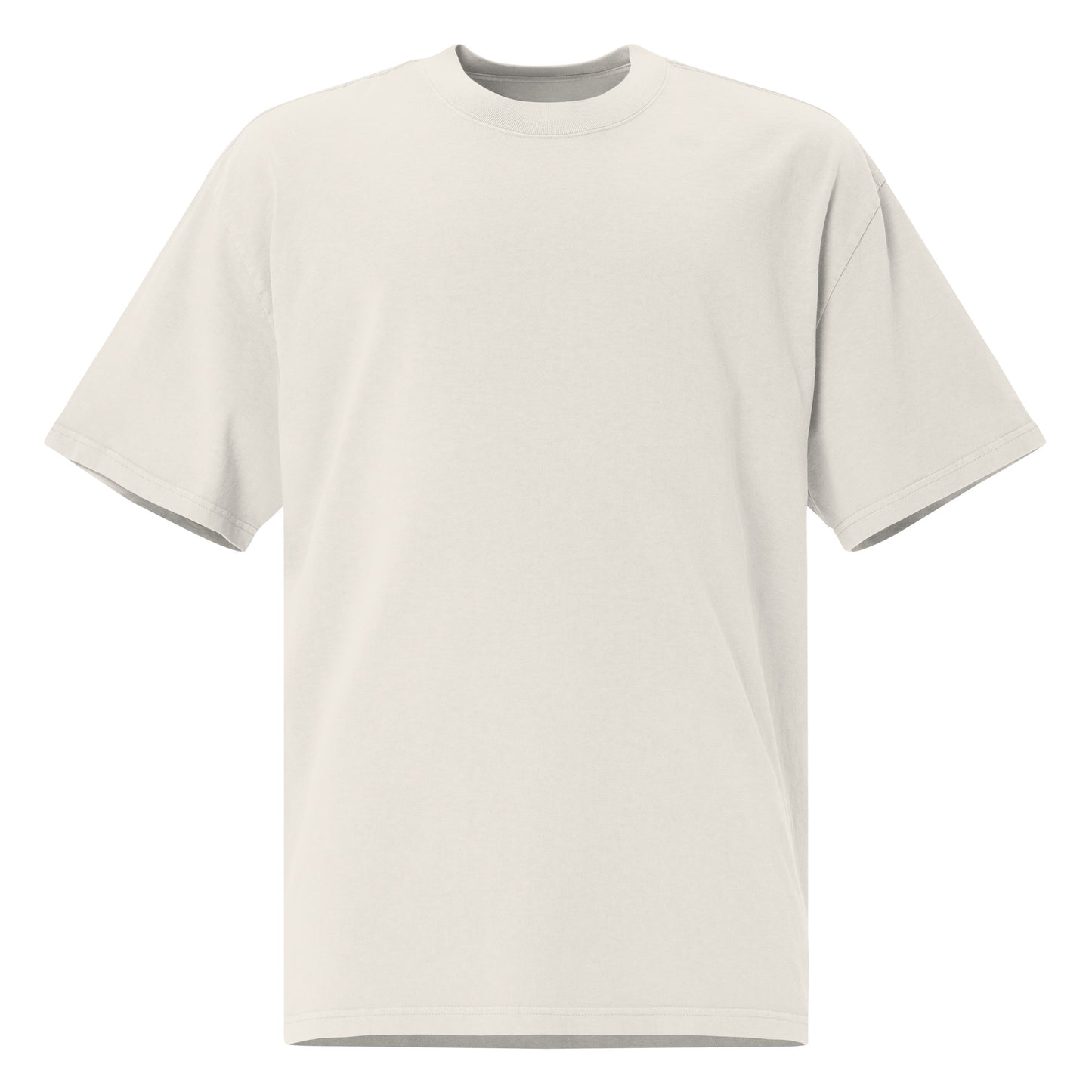 Oversized faded t-shirt - Smaraš in faded bone, front view, NASHE Balkan T-shirt