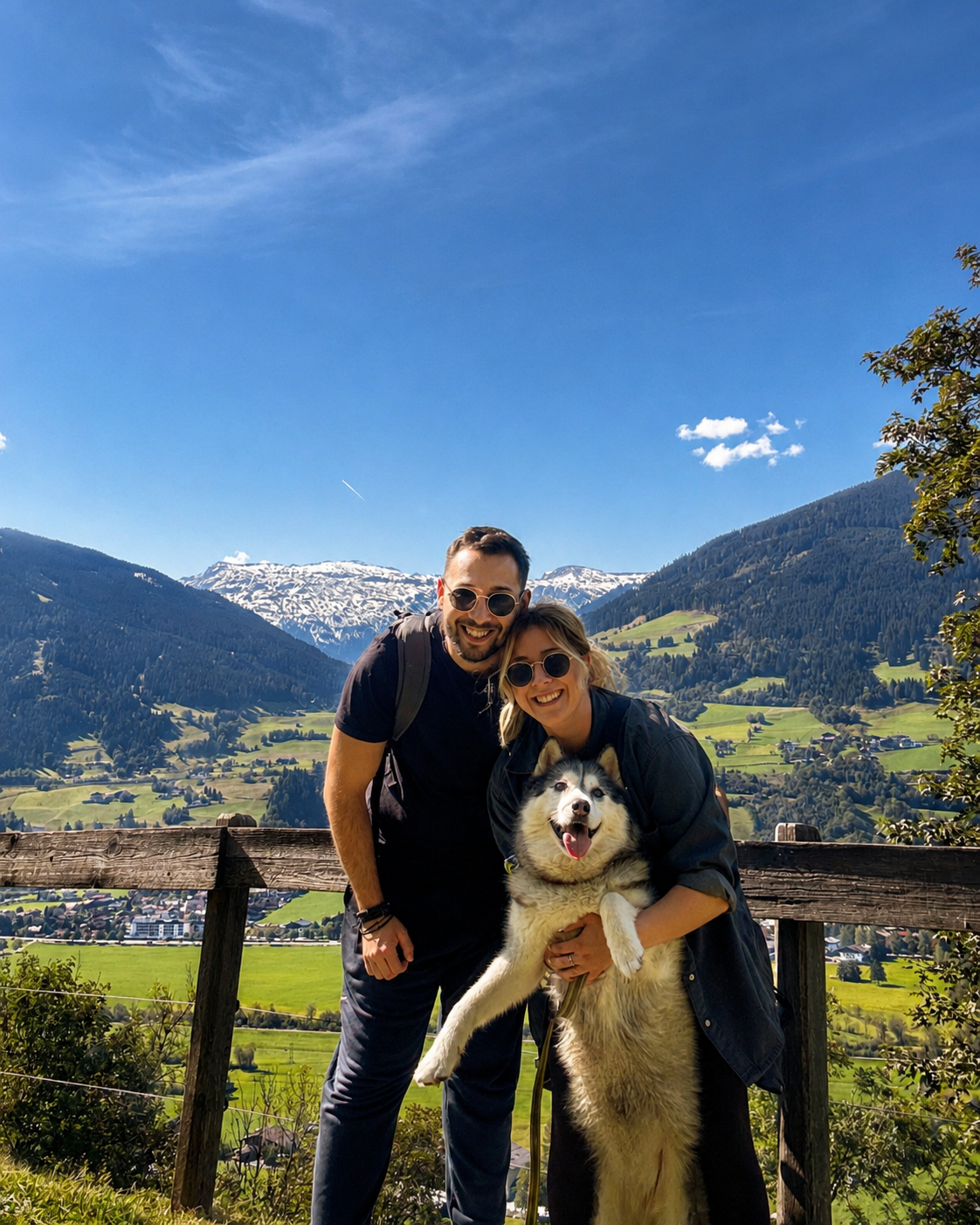Alex, Marija and Luna in the mountains