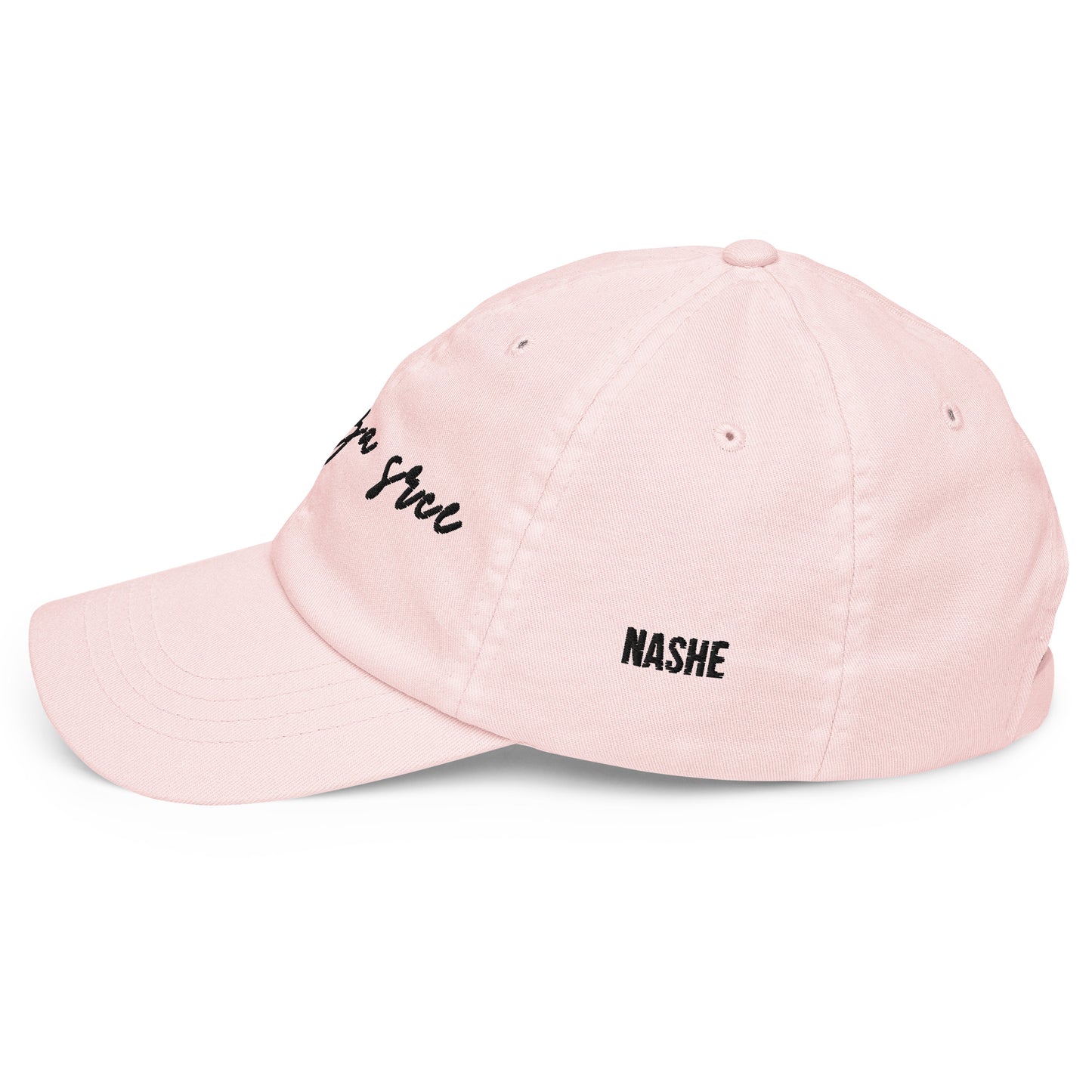 Pastel baseball hat - Lijek za srce in pastel pink, left view, NASHE Balkan cap