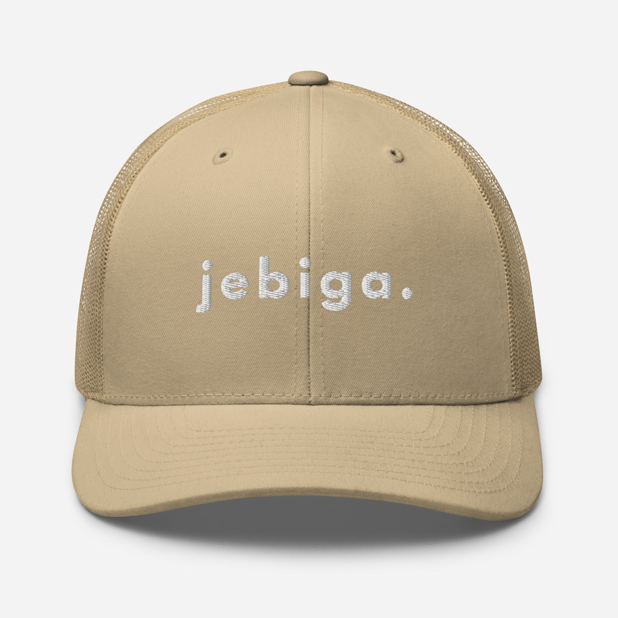 Trucker Cap Unisex - jebiga. in khaki, front view, NASHE Balkan cap