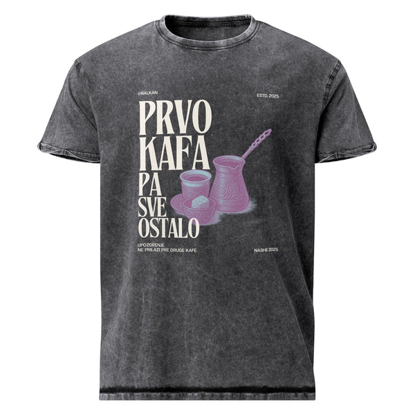 Denim T-Shirt Women - prvo kafa pa sve ostalo - NASHE