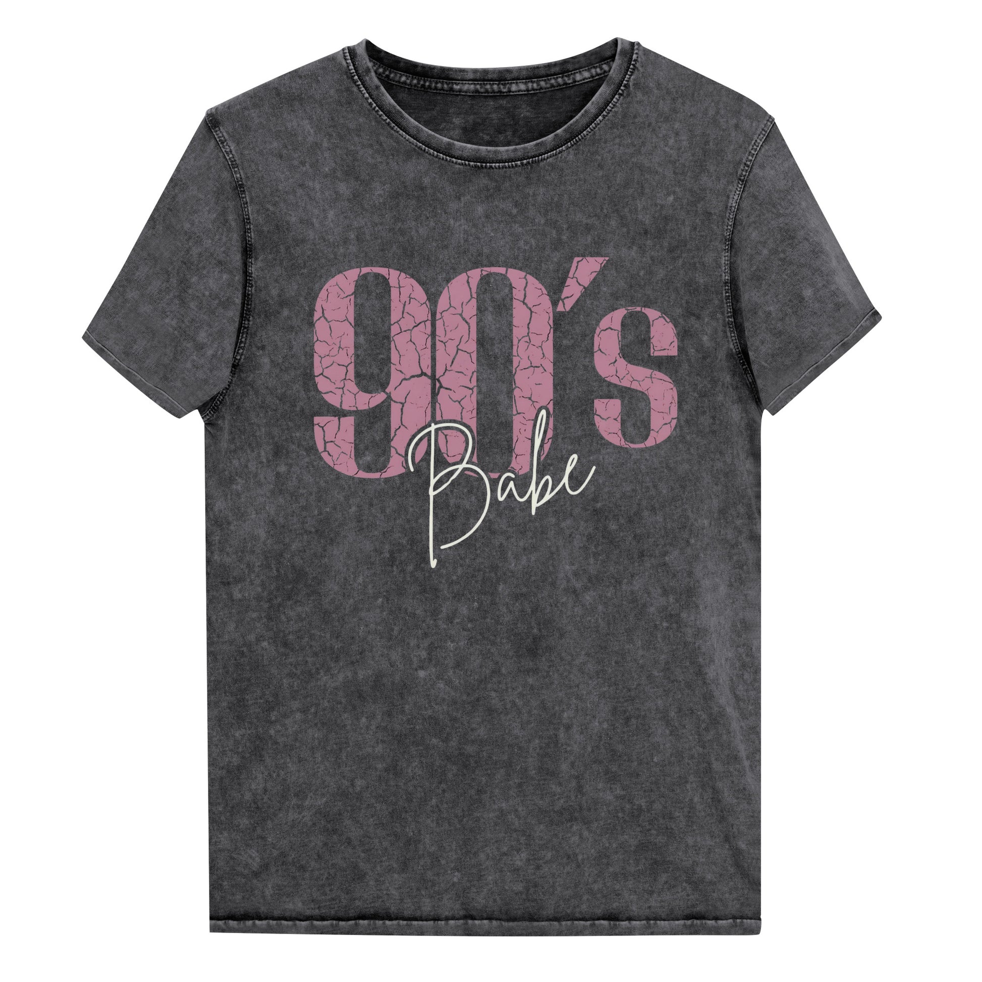 Denim T-Shirt women - 90´s Babe in black, front view, NASHE Balkan T-shirt