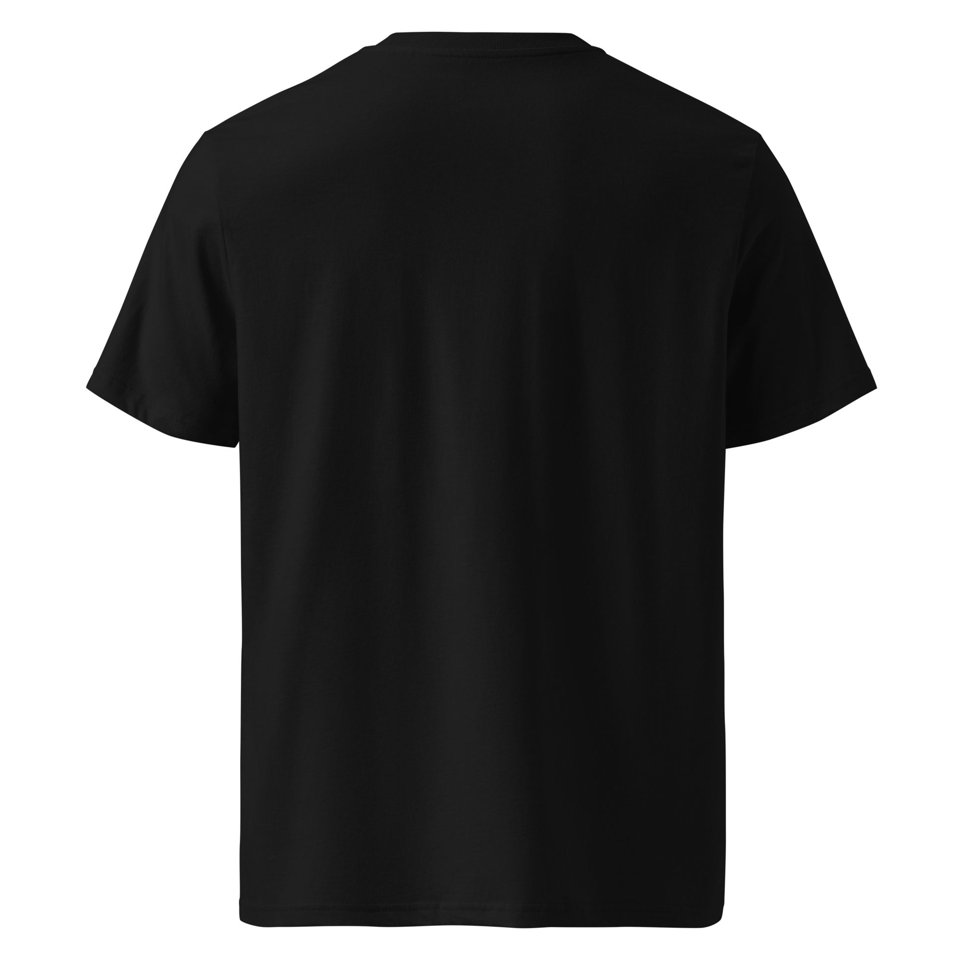 Unisex Organic Cotton T-Shirt - Rumenko in black, back view, NASHE Balkan T-shirt