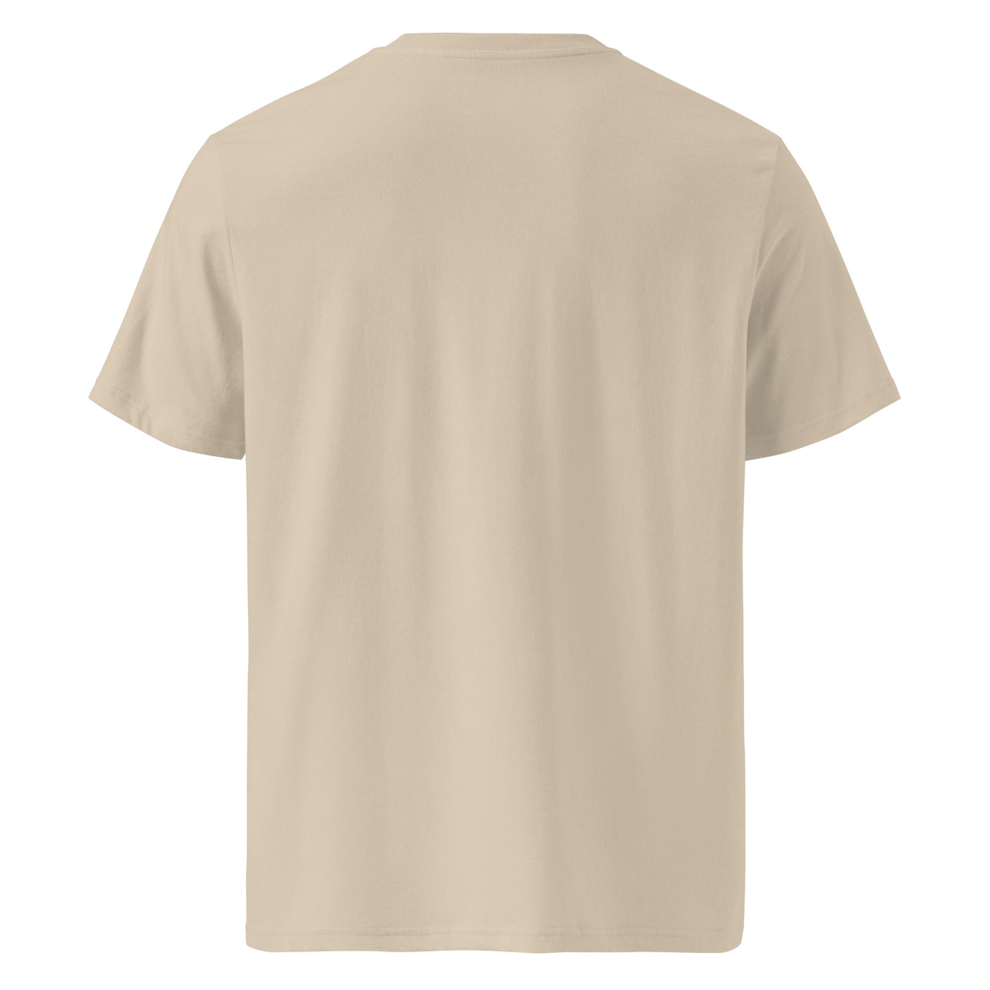 Unisex Organic Cotton T-Shirt - Sneško in desert dust, back view, NASHE Balkan T-shirt