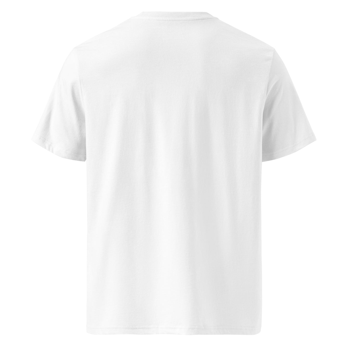 Organic Cotton T-Shirt women - Hladan Frappé i mora mi daj. in white, back view, NASHE Balkan T-shirt