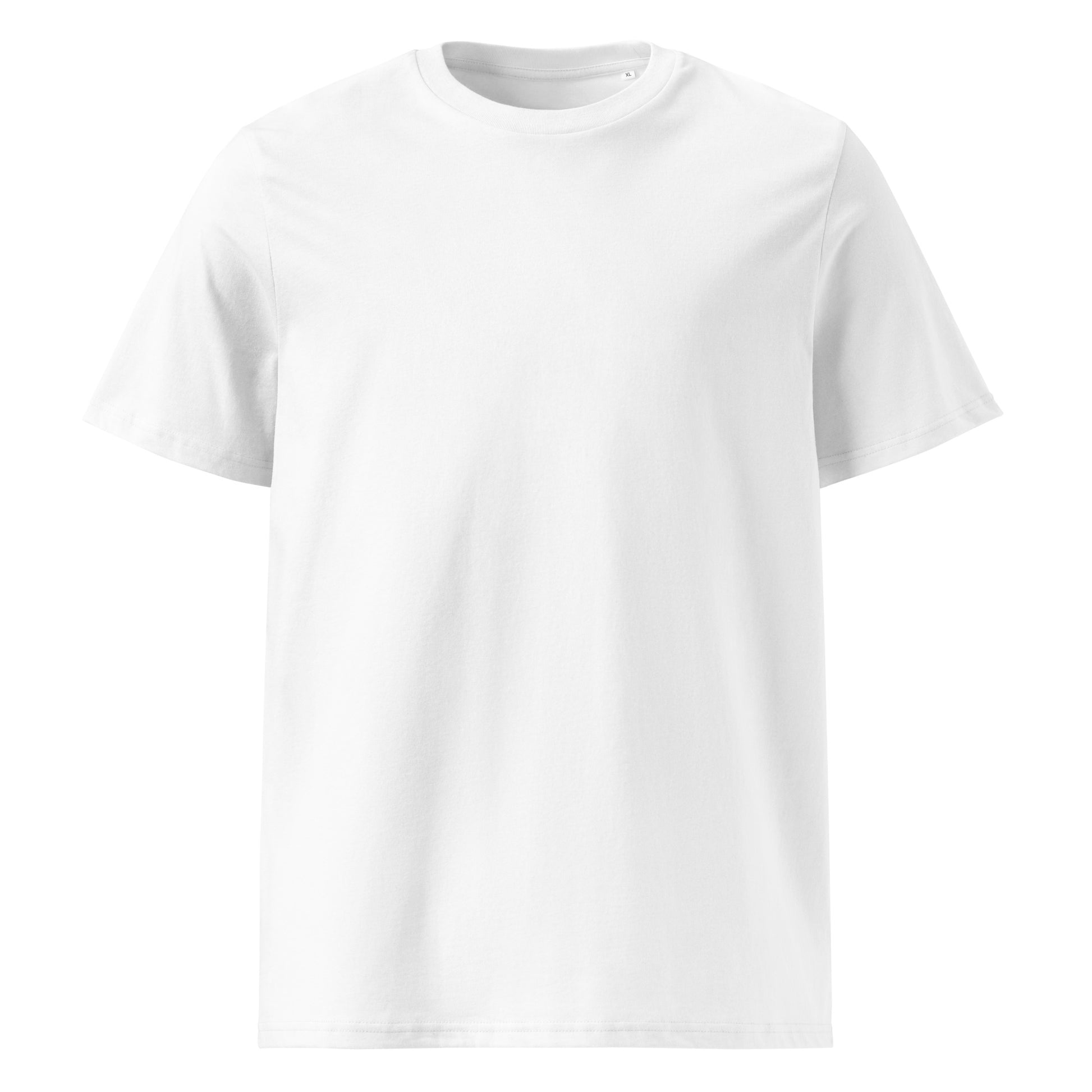 Unisex Organic Cotton T-Shirt - cvetaj gde te posade in white, front view, NASHE Balkan T-shirt