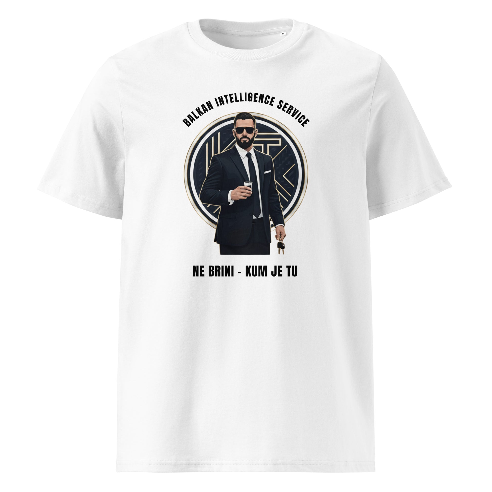 T-Shirt Men - Kum in white, front view, NASHE Balkan T-shirt