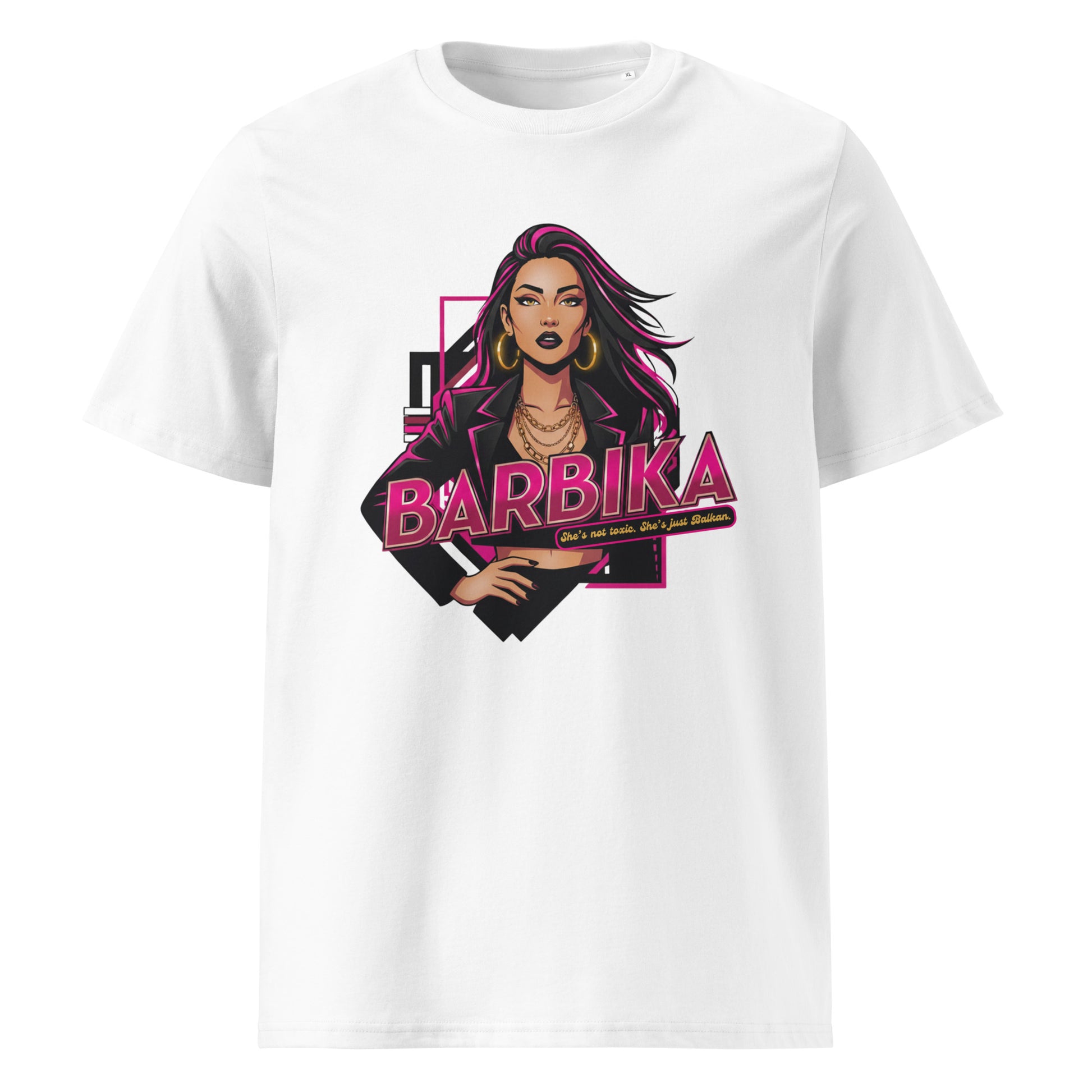 T-shirt women - BARBIKA in white, front view, NASHE Balkan T-shirt