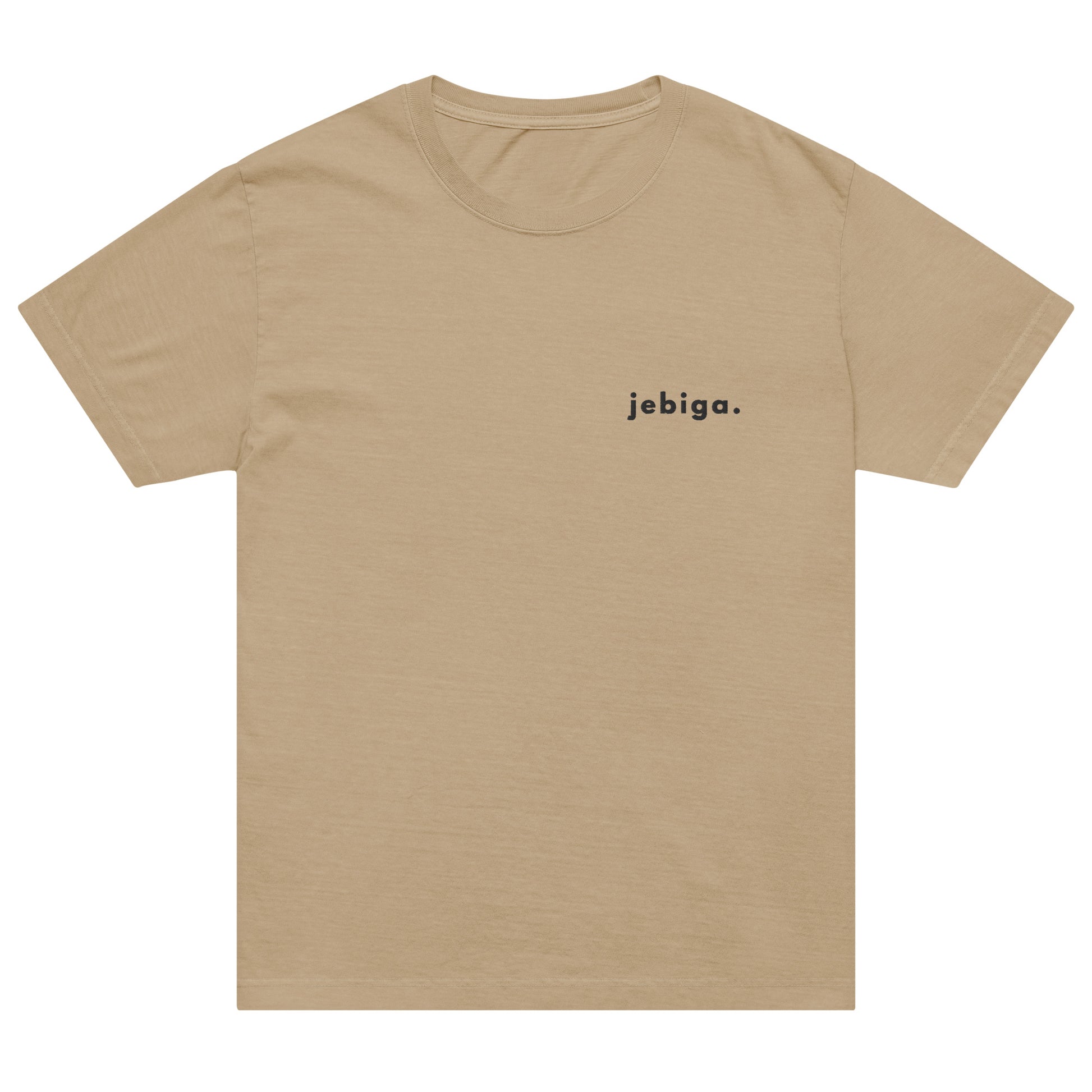 Unisex t-shirt - jebiga. in khaki, front view, NASHE Balkan T-shirt