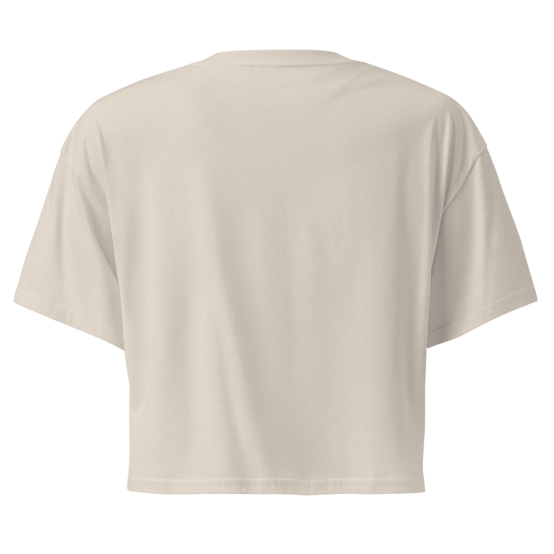 Women’s crop top - odjebi with love in bone, back view, NASHE Balkan crop top
