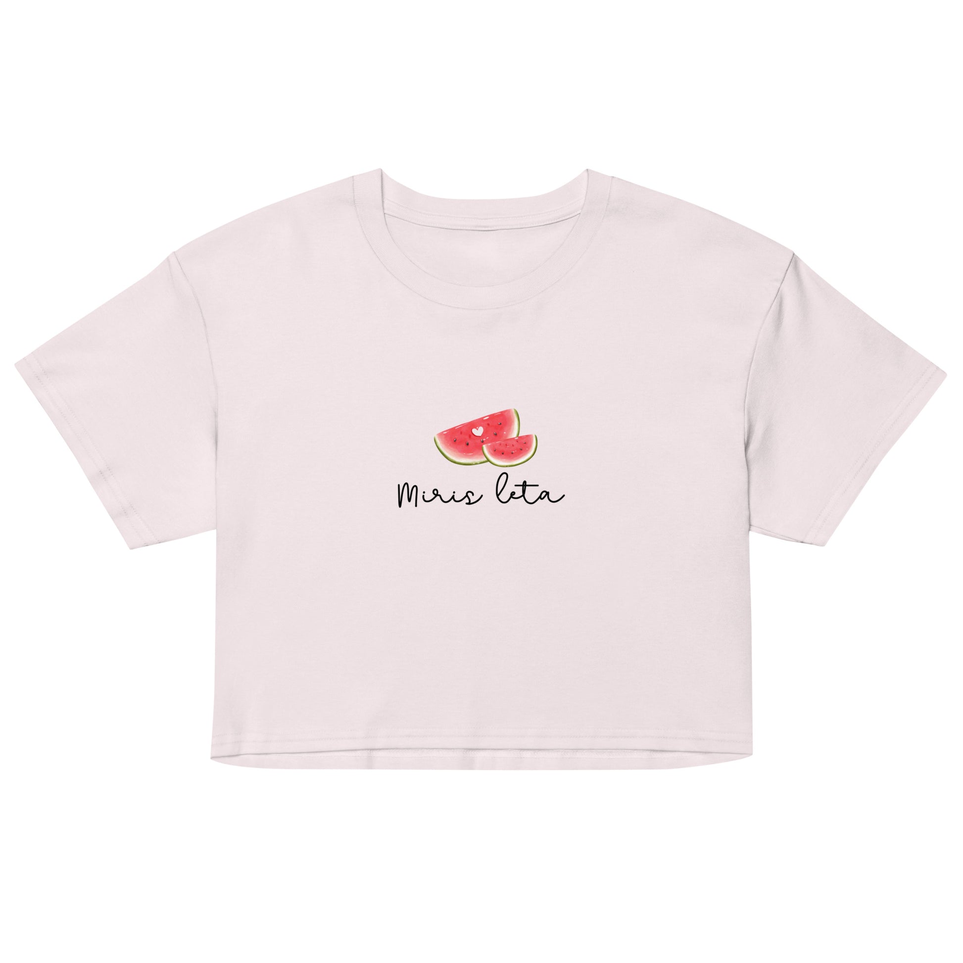 Women’s crop top - Miris leta in orchid, front view, NASHE Balkan crop top