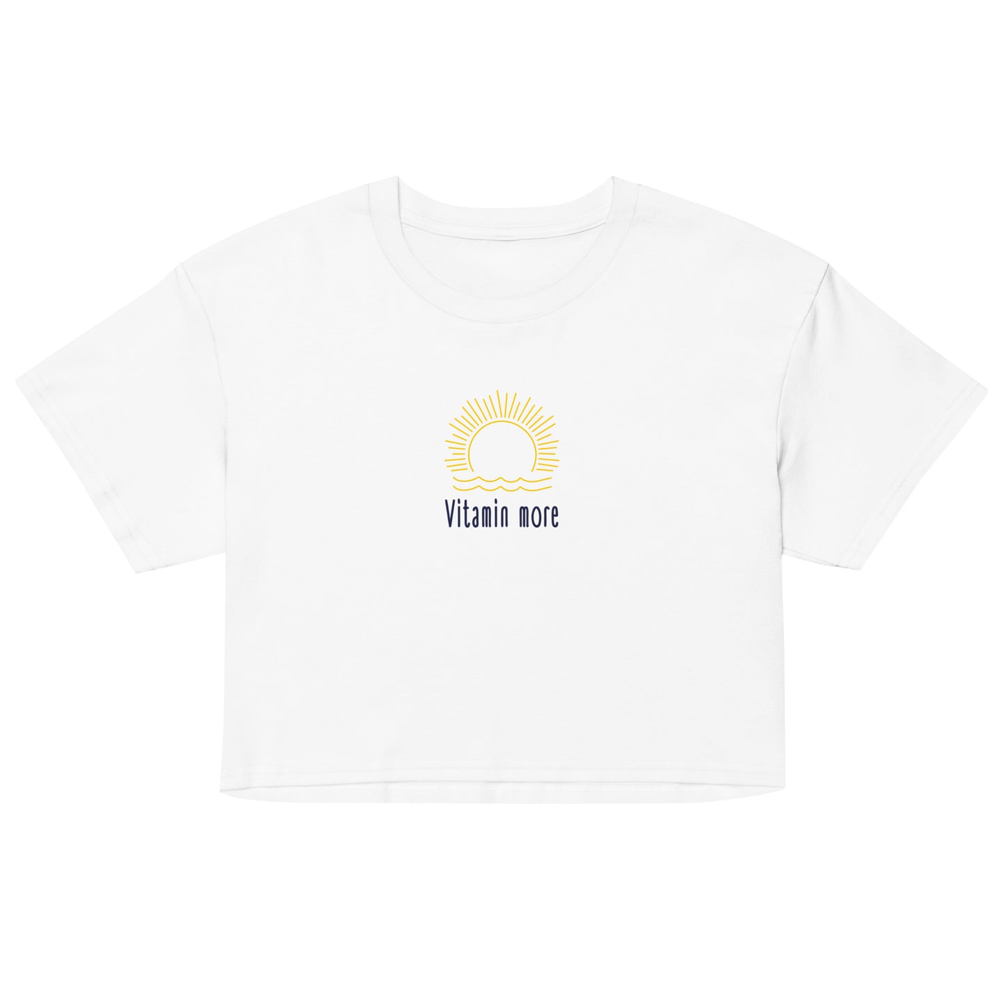 Women’s crop top - vitamin more in white, front view, NASHE Balkan crop top