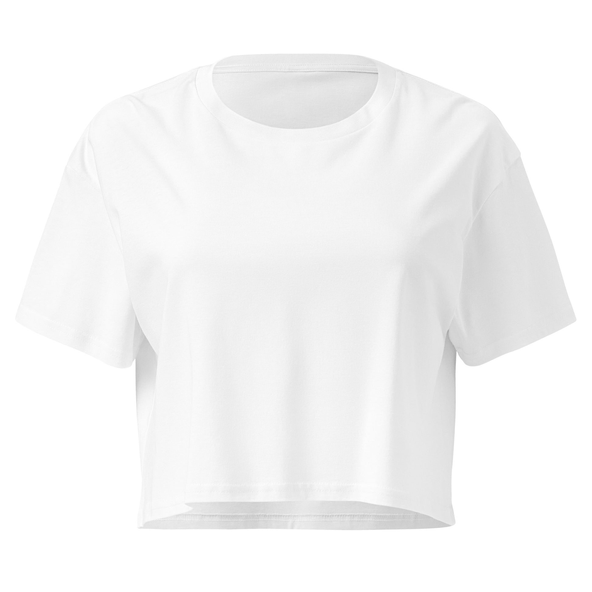 Women’s crop top - cvetaj gde te posade in white, front view, NASHE Balkan crop top